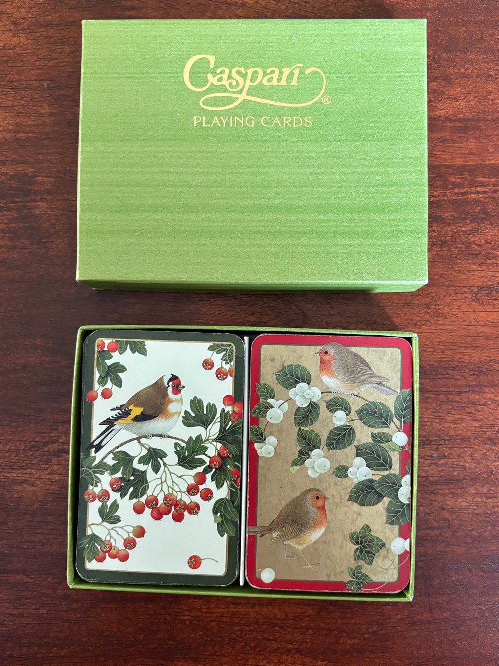 Caspari Playing Cards - Winter Birds Set of 2 Karen Fjord Kjaersgaard Vintage